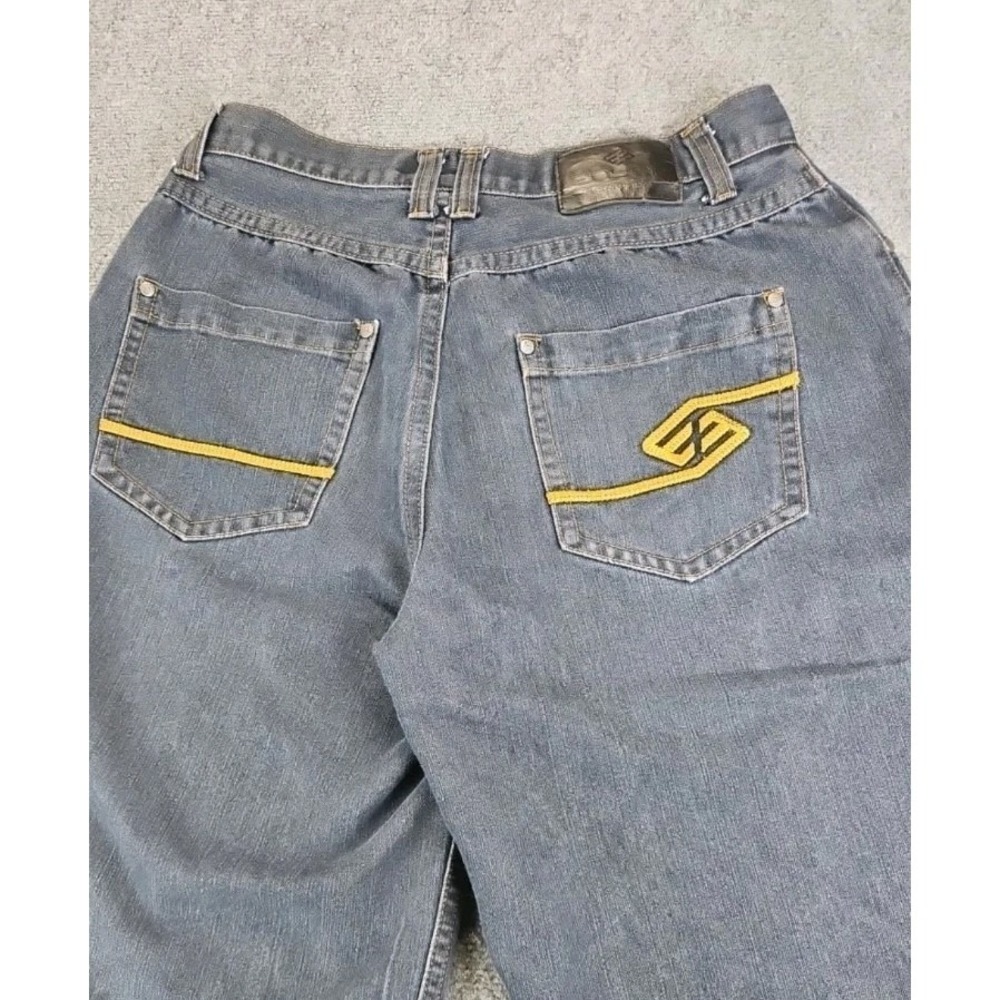 Enyce Sean Combs Shorts Mens 34 Denim Embroidered Jean Jorts Hip Hop Baggy 1429